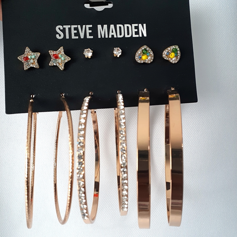 STEVE MADDEN  6 PAIR EARRING SET